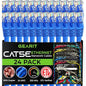 GearIT 24-Pack, Cat5e Ethernet Patch Cable 1 Foot - Snagless RJ45 Computer LAN Network Cord, Blue - Compatible with 24 48 Port Switch POE Rackmount 24port Gigabit