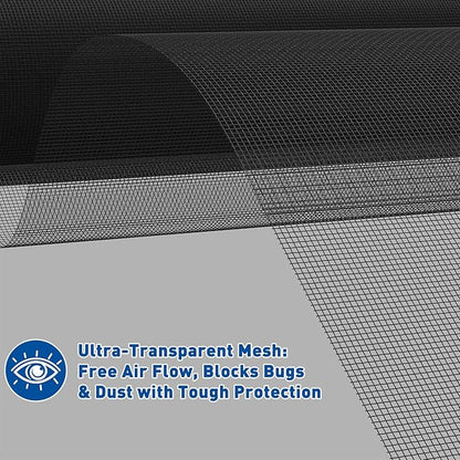 MAGZO Window Screen Replacement Mesh Roll, 37.4in × 16.4ft Upgraded 0.17mm WD High-Visibility Screen 20x20 Mesh for Porch Doors Repair Kit, Well-Ventilated Heavy Duty Woven for Garden, Patio