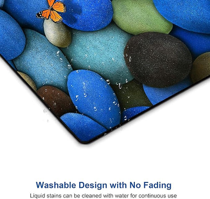 Pebbles and Butterfly Mouse pad Personalized Computer Mouse Pads Office Decoration Accessories Gift Non-Slip Rubber Mousepad for Laptop
