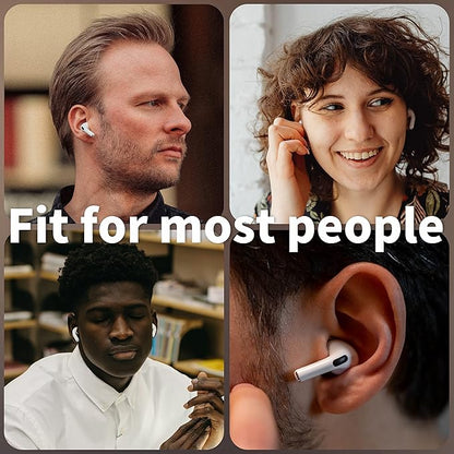 4 Pairs Ear Tips for AirPods Pro 1 & 2 [Relief Pain] [Fit in Case] Noise Cancellation Add Grip Sport Earbuds [US Patent Registered] (Medium)