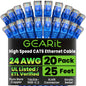 GEARit Cat6 Patch Cables Cat 6 Ethernet Cable 1 ft 20-Pack Purple