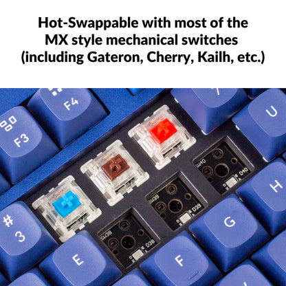 Keychron Q3 QMK/VIA Wired Custom Mechanical Keyboard, Full Aluminum TKL Layout, Programmable Macro with Hot-swappable Gateron G Pro Brown Switch, Compatible with Mac Windows Linux (Blue)