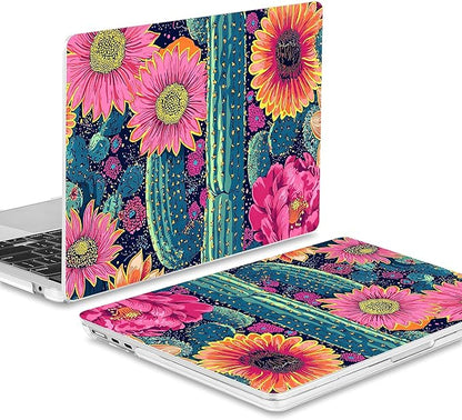 May Chen for MacBook Air 13.6 Inch Case 2025/2024/2023/2022 Release (Model A2681 A3113 A3240, M2 M3 M4 Chip) – Hard Shell Laptop Cover with Keyboard Cover & Screen Protector，Sunflowers Cactus