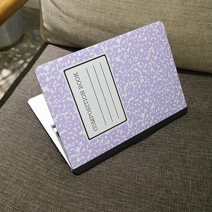 MEEgoodo Case for M4/M3/M2 MacBook Air 13.6 inch Case 2025 2024 2022, Fit Model A3240/A3113/A2681, Laptop Hard Shell with Keyboard Cover Compatible with MacBook Air 13 inch, Composition Book Purple