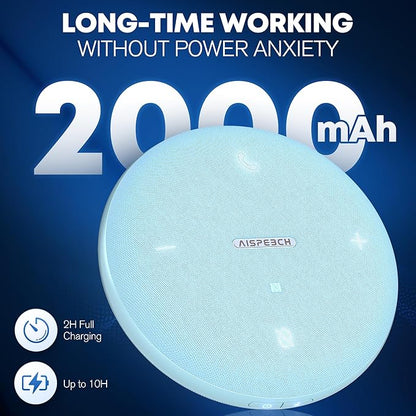 Bluetooth Conference Speakerphone M4 with AI Noise Reduction, AI Summaries, AI Transcription with 60-Language Support, 13FT 360° Voice Pickup,10-Hour Battery Life for Zoom and Teams, Blue