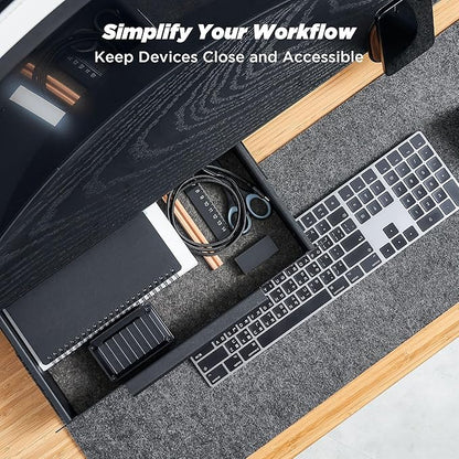 Moodular Add-ons Storage Drawer [Accessory Only - Requires Moodular Wooden Monitor Stand Slide Rails for Use] Black MSA-DR