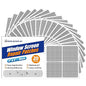 KING MOUNTAIN 20 Sheets Black Window Screen Repair Patches,4×4 in Window Screen Repair Kit for Window Screen and Screen Door Tears Holes, Strong Adhesive Screen Tape Mesh Repair,Quick & Waterproof