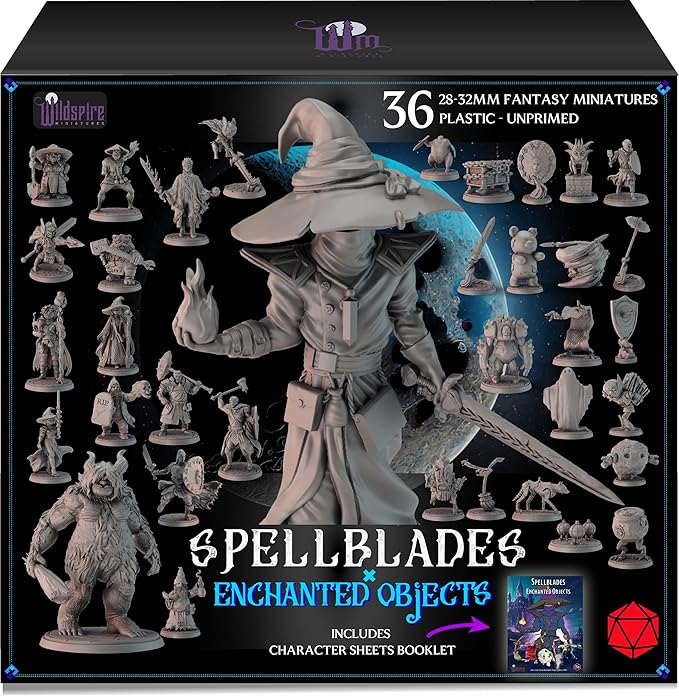 Spellblades & Enchanted Objects for DND Miniatures 28mm-32mm Player-Characters, NPC Bulk D&D Minis Unpainted Dungeons & Dragons Figures Accessories for Fantasy Tabletop RPG DND Pathfinder