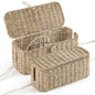 Bluewest 2-Pack Large Cable Management Box,Natural Rattan Cable Cord