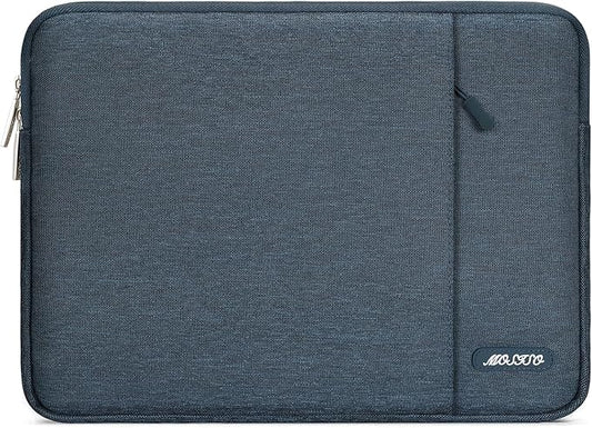 MOSISO Laptop Case 13.3 inch, 13-13.3 inch Laptop Sleeve Compatible with MacBook Air/Pro 13 / Pro 14, HP Dell ASUS Lenovo Notebook, Polyester Vertical Computer Sleeve Bag with Pocket, Haze Blue
