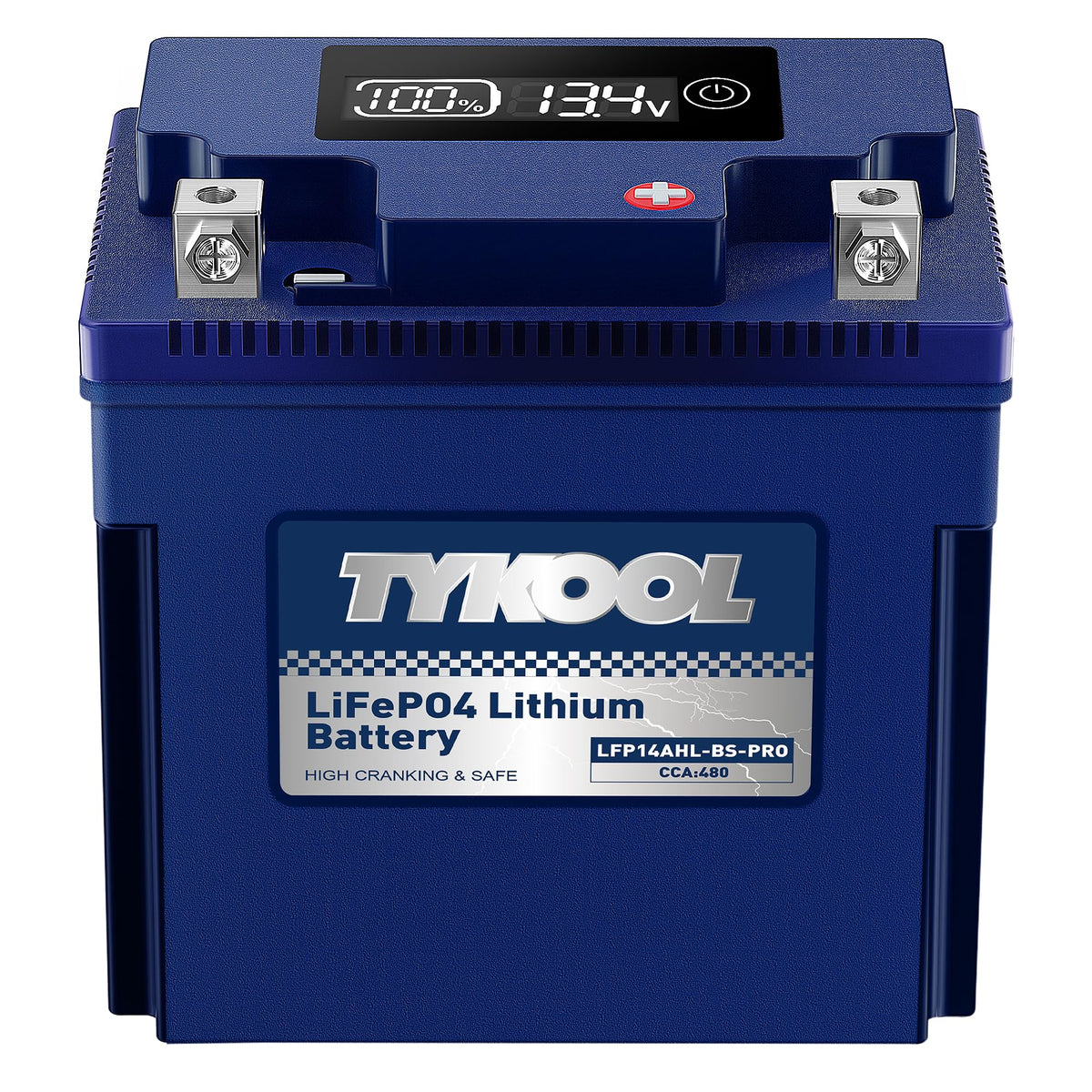 TYKOOL LFP30L-BS-PRO Lithium LiFePO4 Battery 18Ah 800CCA, LCD Readout IP66,Compatible with Harley Touring Road Glide Street Glide, Polaris RZR Ranger 1000, Can-Am Defender Maverick, Replaces YTX30L-BS