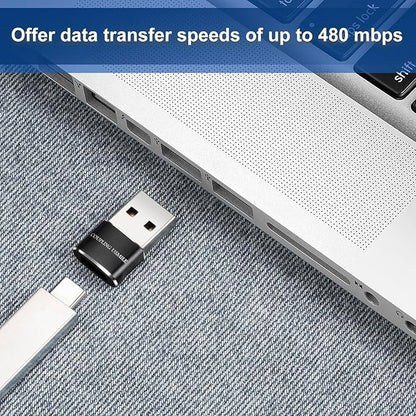 USB to USB C Adapter 6 packs for iPhone Fast Charging, Transfer and Type C OTG convert. USBC to A Compatible with iPhone 16 16e 15 Plus Pro Max,iPad Pro Air 4 Mini 6 almost USB devices