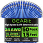 GEARit Cat6 Patch Cables Cat 6 Ethernet Cable 2 ft 50-Pack Black