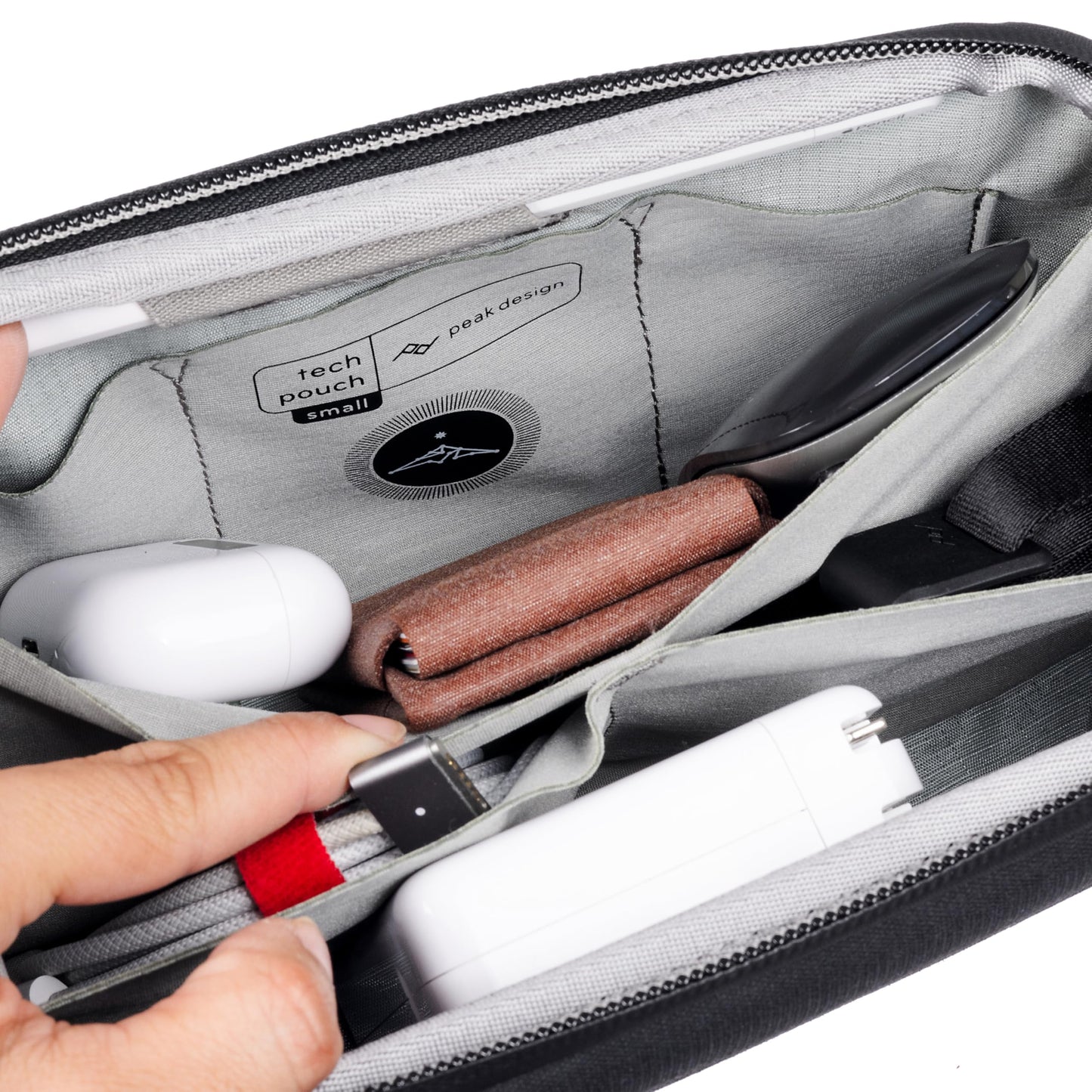 Peak Design Small Tech Pouch, Coyote, Ocean Edition, Electronics Organizer for Travel or Everyday Carry, Origami-Style Storage, Cable Pass-Through, Weatherproof, Gear Carry Bag for Men and Women