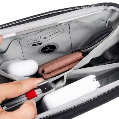 Peak Design Small Tech Pouch, Coyote, Ocean Edition, Electronics Organizer for Travel or Everyday Carry, Origami-Style Storage, Cable Pass-Through, Weatherproof, Gear Carry Bag for Men and Women