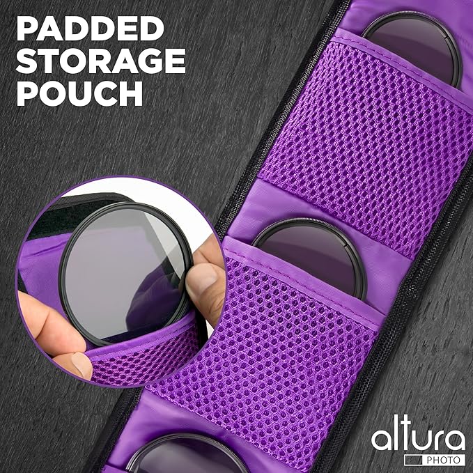 Altura Photo 55mm Lens Filter Kit - Multi-Coated UV Protector, CPL Polarizing and ND Neutral Density Filters + Case for Camera Accessories & Lenses