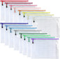Oaimyy-16 Pcs-3"x 5"-Plastic Mesh Zipper Pouch Document Folders Bag Zipper Zip File Folders Puzzle Storage Bags for Office Supplies, Travel,Puzzles Games Organizing Storage-Multicolor