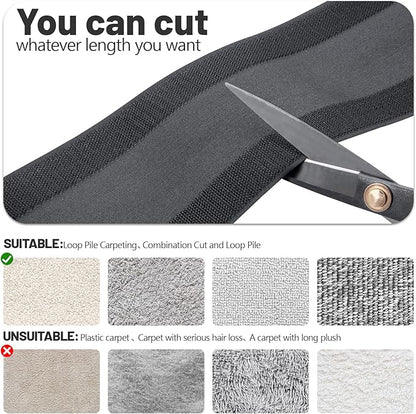 IHKFILAN Carpet Cord Cover Carpet Cable Management Under Desk Cable Grip Strip Black Hook and Loop Tape Cable Polyester Cover Protect Cables to Prevent Tripping Over Wires for Homes & Office (20ft)
