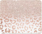 ITNRSIIET Mouse Pad with Stitched Edge Premium Textured Smooth Precise Operation Waterproof Washable Non-Slip Rubber Base Desktop Protection Mat, 10.2×8.3×0.12 inches, Rose Gold Leopard Print