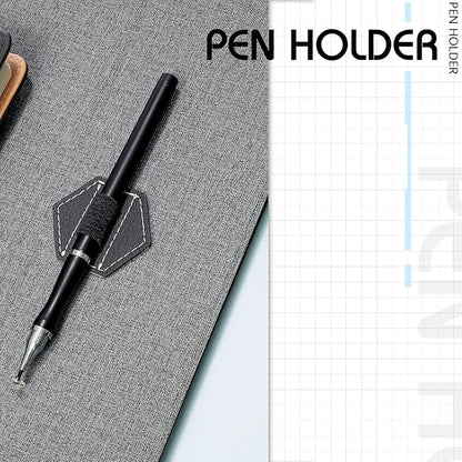 Pajean 10 Pieces Notebook Pen Loop Holder Self Adhesive Leather Pen Holder for Notebook, Hexagon Elastic Loop Designed for Notebooks,journals,calendars,planners,tablet Case Office
