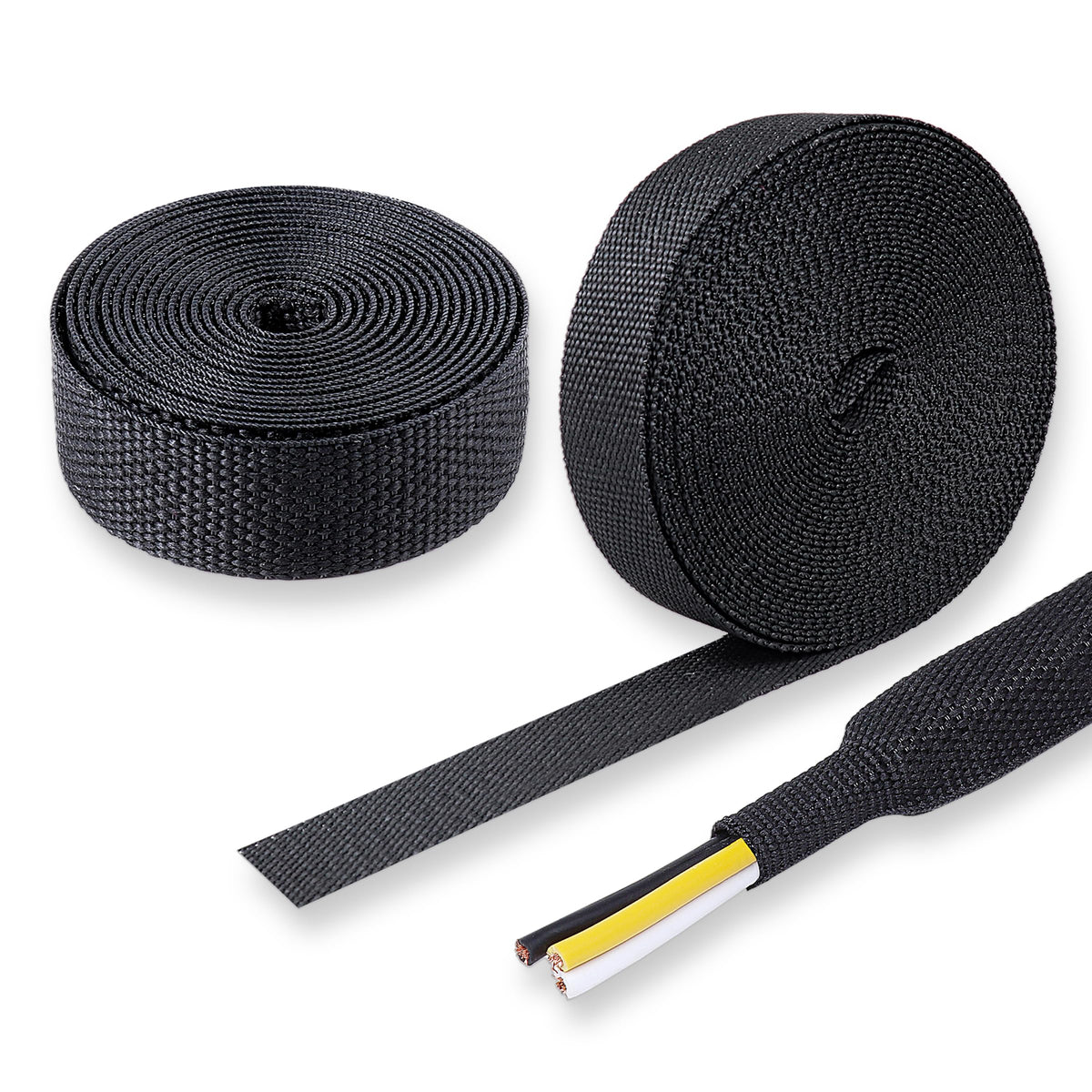 BuyUneed 2:1 Ratio Heat Shrinkable Braided Wiring Sleeving 3/4" ID-46ft