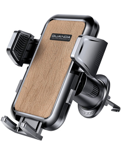 Air Vent Car Phone Holder, Adjustable Wide Clamp, Metal Hook, Anti-Shake