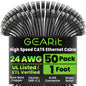 GEARit Cat6 Patch Cables Cat 6 Ethernet Cable 2 ft 50-Pack Black