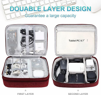 CILLA Electronics Organizer Travel, Travel Cord Organizer Case, Compact Electronics Accessories Bag for Cable, Cord, Charger, Phone