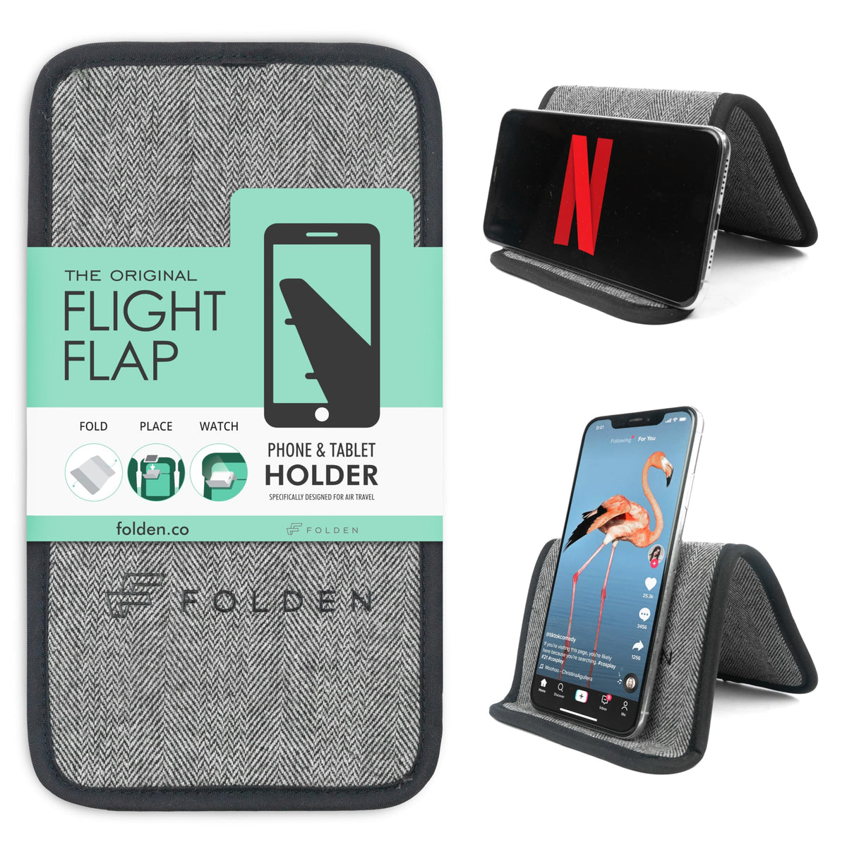 Flight Flap Airplane Phone Holder - Foldable Phone Stand for Plane Travel
