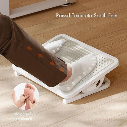EUREKA ERGONOMIC Tilt Adjustable Footrest, Foot Rest for Under Desk at Work with Massage Surface, Office Foot Rest Under Desk with 20 Degree Tilt No Locking, Metal Frame