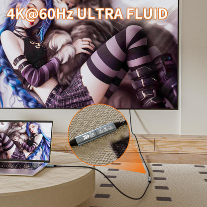 HOTUTUKI USB C Extension Cable 16.5FT, 20Gbps/100W USB3.2 Type C Extender Cord, 4K@60Hz Video Output Nylon Braided USB C Male to Female Extension Charging Cable Compatibility with Thunderbolt 4/3