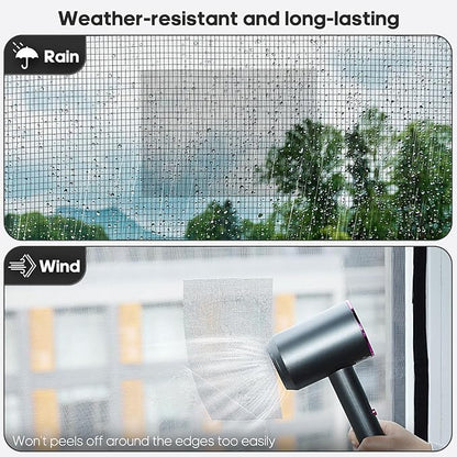 5" x 7" Grey/Black Screen Repair Kit, 6 PCS Window Screen Patch Repair Tape for Mesh Window Door, Strong Adhesive Fiberglass Mesh Patch Tape