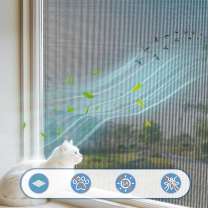 MAGZO Heavy-Duty Window Screen Mesh, Screen Replacement for Windows & Doors, 48"W x 99"L