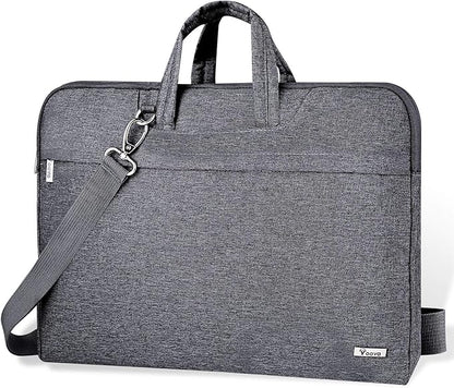 Voova Laptop Bag 15.6 Inch, Waterproof Computer Sleeve Carrying Case with Shoulder Straps & Handle Compatible with Macbook Air 15 M2/M3/M4, MacBook Pro 15/16, 15-16 Inch Hp Dell Lenovo Asus, Grey