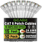 GEARit Cat6 Patch Cables Cat 6 Ethernet Cable 6 ft 10-Pack Green