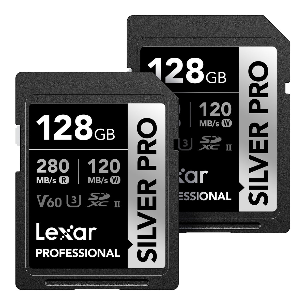 Lexar 256GB Silver SD Memory Card, 225MB/s Read, 4K, V30, U3, UHS-I