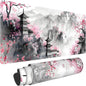 Japanese Cherry Blossom Large Mouse Pad,Gaming Keyboard Desk Pad,Extended Mouse Mat Non-Slip Rubber Base with Stitched Edges for Office Game Home XL 31.5"x11.8"