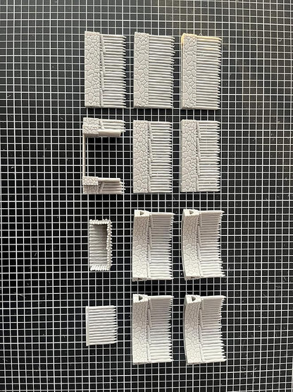 HAUTICO Tabletop RPG Village Wall Scenery and Wargame Terrain for 18mm Miniatures (Simple Edition)