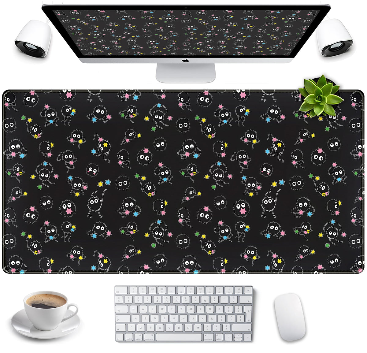 Green Cute Anime Desk Mat Kawaii Cartoon Ducks Gaming Mouse Pad XXL Large Anime Girl Gamer Mousepad Women Office Decor Desk Pad Aesthetic Lotus Leaf Laptop Keyboard Pad Computer Mat 31.5x15.75 in