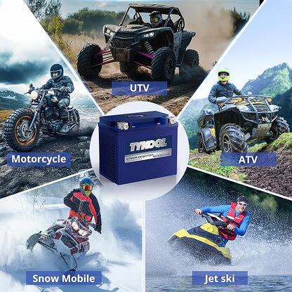 TYKOOL YIX30L/YTX30L-BS High Performance LiFePO4 Lithium Motorcycle Battery,800CCA,12V 18Ah,Digital Readout, Powersports Battery,Compitable for Harley Davidson,ATV,UTV,Snowmobile,Riding Lawn Mower