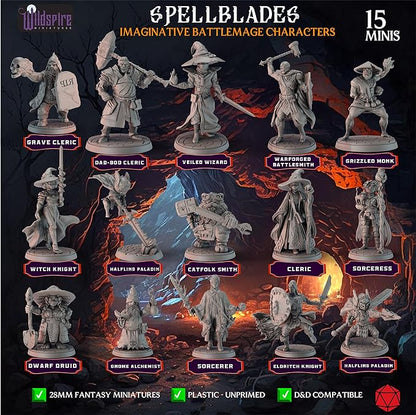 Spellblades & Enchanted Objects for DND Miniatures 28mm-32mm Player-Characters, NPC Bulk D&D Minis Unpainted Dungeons & Dragons Figures Accessories for Fantasy Tabletop RPG DND Pathfinder