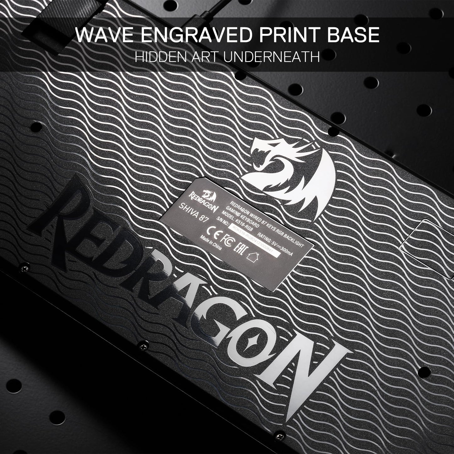 Redragon K516 Shiva TKL Wired RGB Membrane Gaming Keyboard, 87 Keys Mechanical-Feel Keyboard w/Smooth Linear Switch, On-Board Macro & Dedicated Multimedia Keys, 16.8M RGB Backlit, Software Supported
