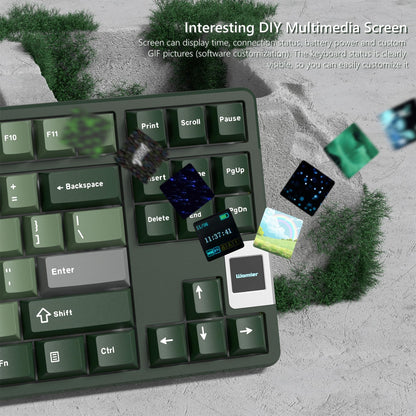 Rainy75 QK87 75% Wireless Gaming Keyboard Screen RGB Hot Swappable Gasket
