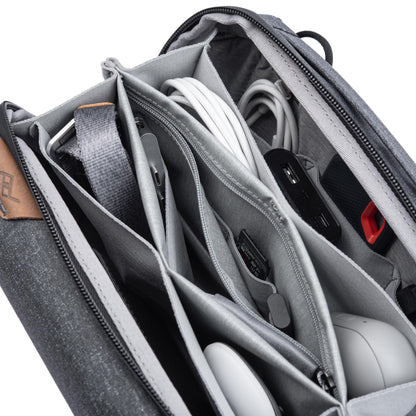 Peak Design Tech Pouch, Charcoal, Electronics Organizer for Travel or Everyday Carry, Origami-Style Storage, Cable Pass-Through, Weatherproof Recycled Nylon, Gear Carry Bag for Men and Women