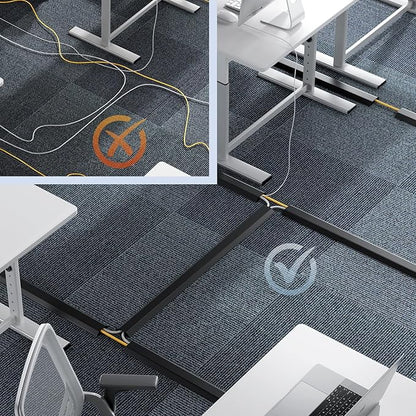 Yecaye 4ft Floor Cord Cover, Cord Covers for Wires on Floor, Floor Cable Mangament, Cable Protector for Organizing and Protecting Wires on Floor, Cord Hider Cable Cavity W0.55in H0.27in Black