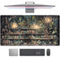 Desk Mat Forest Library Book Mouse Pad Big Desk Pad XXL Extended Gaming Large Mouse Pad for Desk Rubber Base Mousepad with Stitched Edges, Keyboard Mouse Mat for Work Game Office Home 31.5x15.7 in