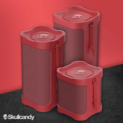 Skullcandy Terrain XL Wireless Bluetooth Speaker - IPX7 Waterproof Portable Speaker, 18 Hour Battery, Nylon Wrist Wrap, True Wireless Stereo (Red)