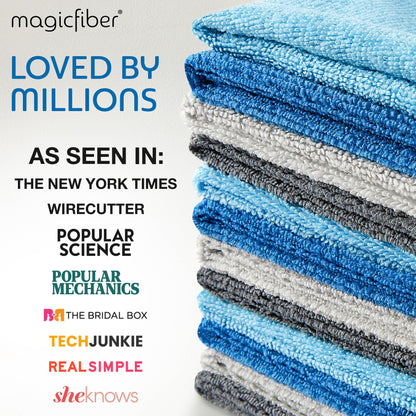 MagicFiber Microfiber Cleaning Cloth, Rags & Dish Towels, 12pk, Large 13x11
