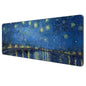Dynippy Large Thin Mouse Pad with Stitched Edges, Black White Marble