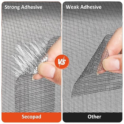 Grey Screen Repair Tape, 4" X 180" (15FT) Window Screen Door Repair Kit, Strong Adhesive Fiberglass Patch Tape Mesh